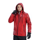 Erkek Slim Fit Softshell Kapüşonlu Erkek Mont Su İtici Rüzgar Geçirmez, Kırmızı, 3XL