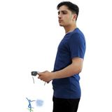 Erkek Slim Fit V Yaka Tişört - Dar Kesim Basic Günlük T-Shirt Indigo - İndigo - 6XL