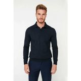 Erkek Smart Polo Yaka Triko Kazak Fitted Kalıp Uzun Kollu Günlük Tarz İçin İdeal Seçim Kaliteli