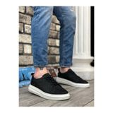 Erkek Sneaker Günlük Rahat Yürüyüş Ayakkabısı Ayak Destekli Uzun Süreli Rahatlık Casual Spor Stil Ergonomik Konfor Siyah Hakiki Deri BESKAR BA0336