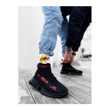 Erkek Sneaker Günlük Rahat Yürüyüş Ayakkabısı Bağcıklı Hafif Nefes Alabilen Uzun Süreli Rahatlık Casual Spor Stil Siyah Suni Deri BESKAR ZR X700