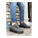 Erkek Sneaker Günlük Rahat Yürüyüş Ayakkabısı Bağcıklı Kaymaz Taban Yumuşak İç Taban Nefes Alabilen Ayak Destekli Füme Suni Deri BESKAR BA0332