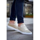 Erkek Sneaker Günlük Rahat Yürüyüş Ayakkabısı Bağcıklı Yüksek Taban Hafif Nefes Alabilen Uzun Süreli Rahatlık Modern Bej Süet Dokulu BESKAR KB 122