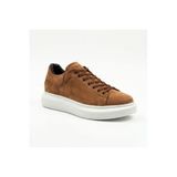 Erkek Sneaker Günlük Rahat Yürüyüş Ayakkabısı Bağcıklı Yüksek Taban Kaymaz Taban Yumuşak İç Taban Hafif Modern Taba Deri-Süet Dokulu BESKAR BA0547
