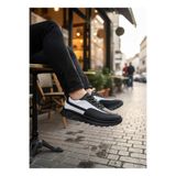 Erkek Sneaker Günlük Rahat Yürüyüş Ayakkabısı Bağcıklı Yüksek Taban Şehir Ofis Seyahat Kullanımı Ergonomik Konfor Siyah Düz Dokulu BESKAR BA0246
