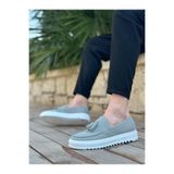 Erkek Sneaker Günlük Rahat Yürüyüş Ayakkabısı Bağcıksız Yüksek Taban Kaymaz Taban Yumuşak İç Taban Hafif Nefes Alabilen Gri Suni Deri BESKAR BA0154