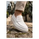Erkek Sneaker Günlük Rahat Yürüyüş Ayakkabısı Bağcıksız Yüksek Taban Uzun Süreli Rahatlık Casual Spor Stil Rahat Kalıp Beyaz Cilt Dokulu BESKAR BA0580