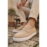 Erkek Sneaker Günlük Rahat Yürüyüş Ayakkabısı Bağcıksız Yüksek Taban Uzun Süreli Rahatlık Casual Spor Stil Rahat Kalıp Krem Süet Dokulu BESKAR BA0580