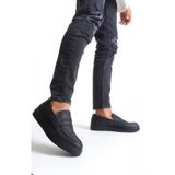 Erkek Sneaker Günlük Rahat Yürüyüş Ayakkabısı Bağcıksız Yüksek Taban Uzun Süreli Rahatlık Casual Spor Stil Rahat Kalıp Siyah Düz Dokulu BESKAR BA0580