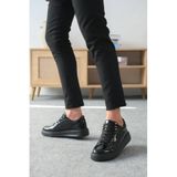 Erkek Sneaker Günlük Rahat Yürüyüş Ayakkabısı Ergonomik Konfor Uzun Süreli Rahatlık Casual Spor Stil Aktif Yaşam Siyah Rugan Dokulu BESKAR KB X9