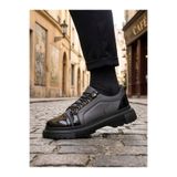 Erkek Sneaker Günlük Rahat Yürüyüş Ayakkabısı Esnek Bağcıklı Yüksek Taban Ergonomik Konfor Casual Spor Stil Gri Rugan-Paraşüt Dokulu BESKAR BA0245