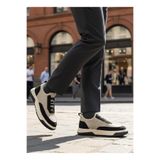 Erkek Sneaker Günlük Rahat Yürüyüş Ayakkabısı Esnek Taban Ergonomik Konfor Uzun Süreli Rahatlık Casual Spor Stil Bej Triko-Deri Dokulu BESKAR BA0911