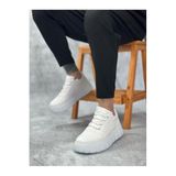 Erkek Sneaker Günlük Rahat Yürüyüş Ayakkabısı Kaymaz Taban Yumuşak İç Taban Şehir Ofis Seyahat Kullanımı Aktif Yaşam Beyaz Düz Dokulu BESKAR BA0666