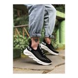 Erkek Sneaker Günlük Rahat Yürüyüş Ayakkabısı Yüksek Taban Ergonomik Konfor Uzun Süreli Rahatlık Casual Spor Stil Siyah Düz Dokulu BESKAR BA0602