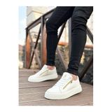Erkek Sneaker Günlük Rahat Yürüyüş Ayakkabısı Yüksek Taban Kaymaz Taban Hafif Şehir Ofis Seyahat Kullanımı Rahat Kalıp Beyaz Suni Deri BESKAR SNR 308