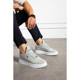 Erkek Sneaker Günlük Spor Ayakkabı Yüksek Taban - Rahat Tasarım Q7 - Buz - Beyaz