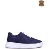 Erkek Sneaker Hakiki Deri Ayakkabı 082Y24E40736 - Lacivert Nubuk