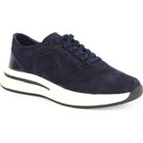 Erkek Sneaker Lacivert Hakiki Süet Deri Bağcıklı Hafif Kalın Beyaz Eva Taban Günlük Spor Ayakkabı Lbr H1120