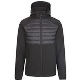 Erkek Softshell Ceket Fermuarlı Kapüşon Lenek, siyah, M
