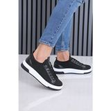 Erkek Spor Ayakkabı Örme Triko Nefes Alabilen Sneakers Pusped Tabanlı - Siyah