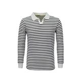 Erkek Spor Çizgili Mevsimlik Triko Polo Yaka Kazak BGL-ST03930 BEYAZ S