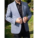 Erkek Spor Ekose Ince Desenli Gri Renk Ceket 1400 - Gök Mavisi - 48 / 6