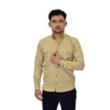 Erkek Spor Likralı Gömlek BGL-ST04343 BEJ S
