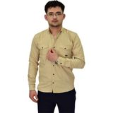 Erkek Spor Likralı Gömlek BGL-ST04343 - Bej