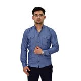 Erkek Spor Likralı Gömlek BGL-ST04343 İNDİGO L