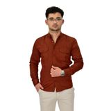 Erkek Spor Likralı Gömlek BGL-ST04343 KİREMİT M