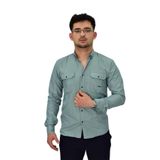 Erkek Spor Likralı Gömlek BGL-ST04343 MİNT-YEŞİLİ M
