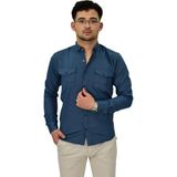 Erkek Spor Likralı Gömlek BGL-ST04343 - Petrol