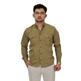 Erkek Spor Likralı Gömlek BGL-ST04343 VİZON S