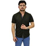 Erkek Spor Silim Fit Kısa Kol Gömlek BGL-ST04480 - Haki