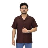 Erkek Spor Silim Fit Kısa Kol Gömlek G5031 BGL-ST04497 KAHVE L