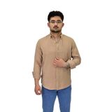 Erkek Spor Silim Fit Uzun Kol Gömlek G5019 BGL-ST04493 BEJ M