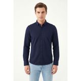 Erkek Spor Slim Fit Uzun Kol Petek Dokulu Gömlek BGL-ST05482