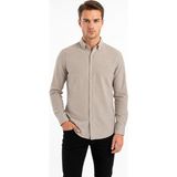 Erkek Spor Slim Fitt Uzun Kol Gömlek BGL-ST05438 - Bej