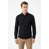Erkek Spor Slim Fitt Uzun Kol Gömlek BGL-ST05440 - Siyah