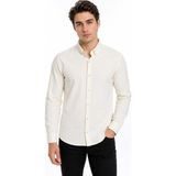 Erkek Spor Slim Fitt Uzun Kol Gömlek BGL-ST05441 - Ekru - XL
