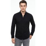 Erkek Spor Slim Fitt Uzun Kol Gömlek BGL-ST05441 - Siyah - 2XL