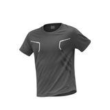 Erkek Spor Tişört Antreman Gym Polyester Erkek Sporcu T-shirt ŞERİTLİ-TİŞÖRT (Füme, S)
