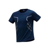 Erkek Spor Tişört Antreman Gym Polyester Erkek Sporcu T-shirt ŞERİTLİ-TİŞÖRT Lacivert
