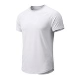 Erkek Spor Tişört Fitness Antrenman Tişörtü Oval Kesim Likralı Süprem Reglan Kol OVAL-T22 (Beyaz, S)
