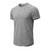 Erkek Spor Tişört Fitness Antrenman Tişörtü Oval Kesim Likralı Süprem Reglan Kol OVAL-T22 (Gri Melanj, 2XL)