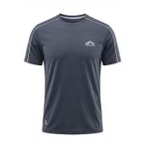 Erkek Spor Tişört Hızlı Kuruyan Esnek Regular Fit Trim Detaylı Activewear (ANTRASİT, L)