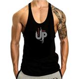 Erkek Sporcu Atleti Pamuklu Kumaş Fitness & Gym Antrenman - XL - Siyah