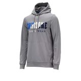 Erkek Standart Fit Kapüşonlu Kabartma Baskılı Gri Sweatshirt