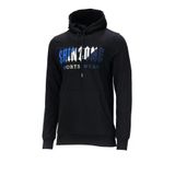 Erkek Standart Fit Kapüşonlu Kabartma Baskılı Siyah Sweatshirt