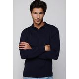 Erkek Standart Fit Normal Kesim Polo V Yaka Lacivert Triko Kazak